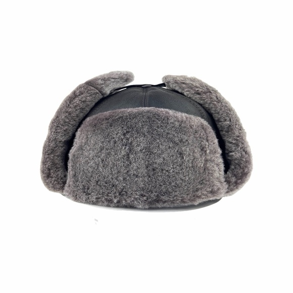 Real Sheepskin Leather Trapper Hat | Leather Aviator | Russian Ushanka - Picture 6 of 10